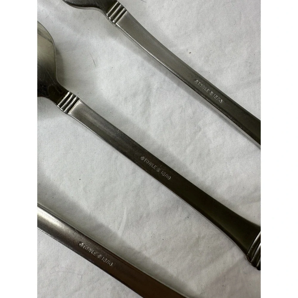 Towle Beaded Classic Stainless Flatware Dinner Fork Spoons  4 Pc Set